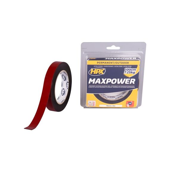 Hpx Max Power Outdoor Bevestigingstape Zwart 19M