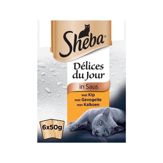 Sheba Pouch Delicatesses Du Jour Gevogelte 6X50Gr