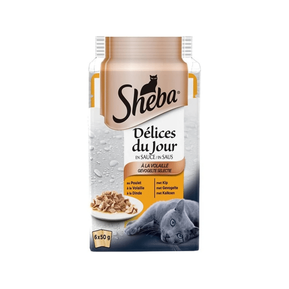 Sheba Pouch Delicatesses Du Jour Gevogelte 6X50Gr