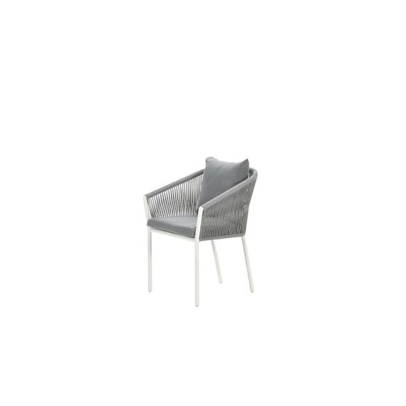 Fleurie Dining Fauteuil Mat Wit/Rope Licht Grijs