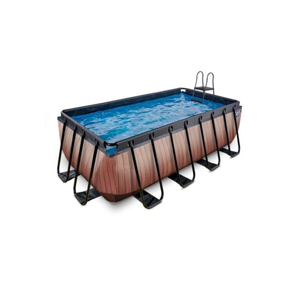 Exit Zwembad Rechthoekig Frame Pool 4X2X1.22M 12V Wood Style