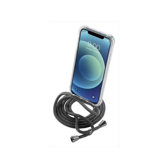 Cellularline Transparante Case Met Aanpasbare Koord Iphone 12 Mini Zwart