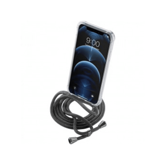 Cellularline Transparante Case Met Aanpasbare Koord Iphone 12 Pro Max Zwart