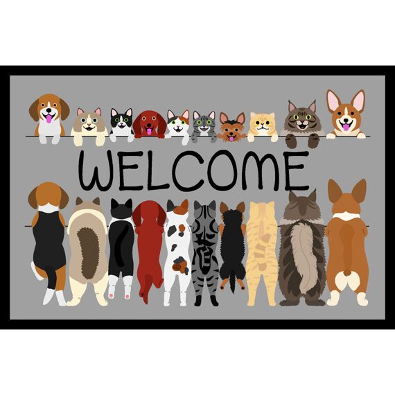 Joy@Mat In & Outdoor 40X60Cm Deco Welcome Dogs & Cats