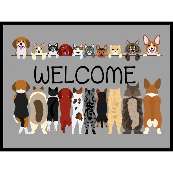 Joy@Mat In & Outdoor 50X80Cm Welcome Dogs & Cats M