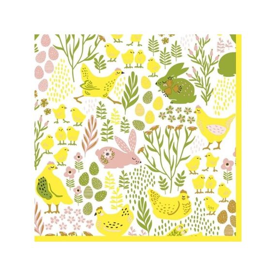 Duni Serviet 33X33Cm 20 St. Bunnies & Chicks