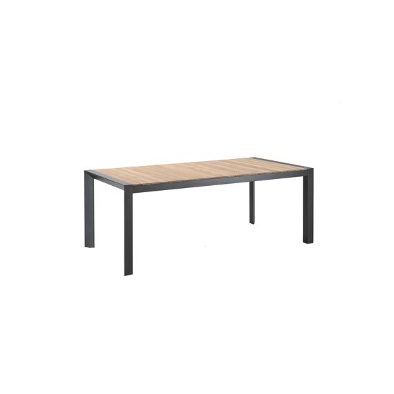 Braga Tafel Alu Black/Teak 202X100Cm