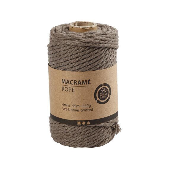 Macramé Koord L 55M 4Mm Lichtbruin