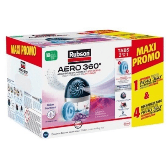 Rubson Toestel Aero 360 20m²  + 4 Extra Lavendeltuin Tabs