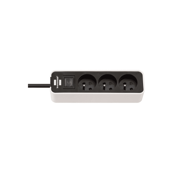 Eco-Line Stekkerdoos Met Schakelaar 3-Voudig Zwart 3M H05Vv-F 3G1,5 *Fr*