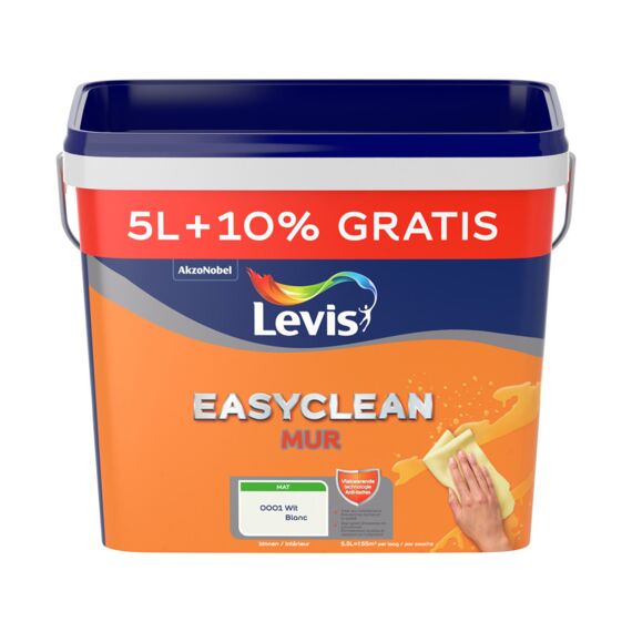 Levis Easyclean Mur Mat Wit 5L + 10%