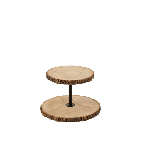 Plateau 2Niv Rond Paulow Nat (44X44X30Cm)