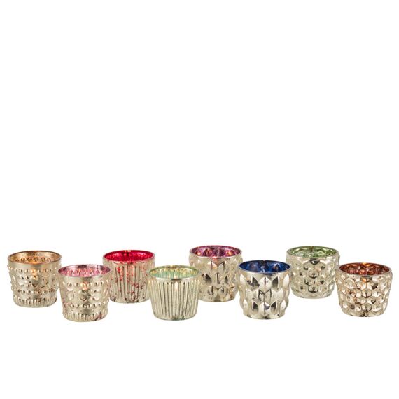 Theelichthouder Oriental Glas Mix Assortiment Van 8, Prijs Per Stuk (5.5X5.5X5Cm)