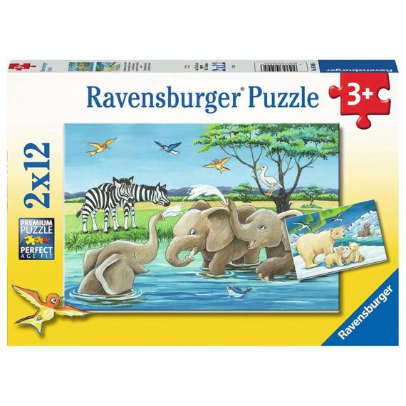 Ravensburger Puzzel 2X12 Stuks Jonge Dieren Uit De Hele Wereld