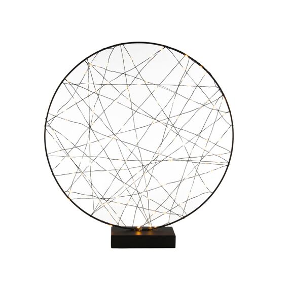 Deco Cirkel Metaal 120Led 40Cm Zwart 3Aa