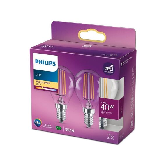 Philips Led Classic 40W P45 E14 Ww Cl Nd 2Pf/6