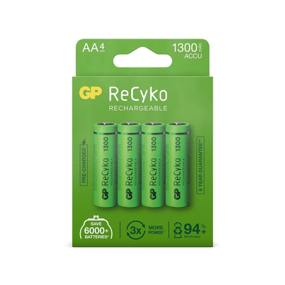 Gp Batterij  Recyko Aa 1300 Mah 4 St Op Bl