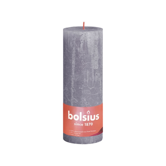 Bolsius Rustiek Stompkaars 190/68 Frosted Lavender