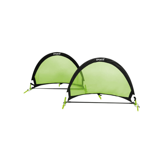 Sportx Opvouwbare Voetbaldoelen Zwart/Groen Set/2 90X60X60Cm