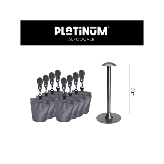 Platinum Aerocover Steunpaal 25/50Cm Set Anthraciet