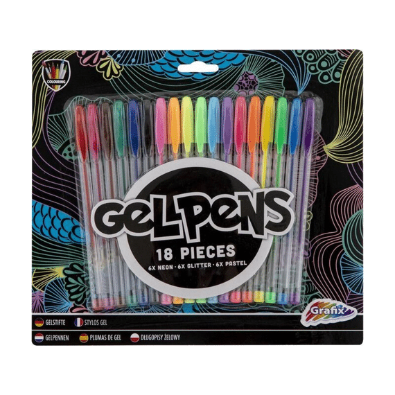 Gelpennen Neon Glitter Pastel 18 Stuks