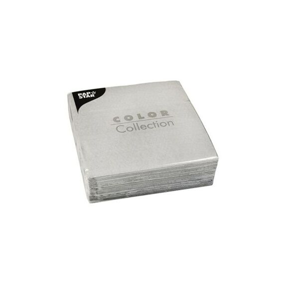 Servetten 1-Laags 1/4 Vouw 33X33Cm Lichtgrijs 100St.