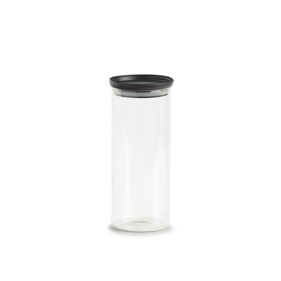 Voorraadpot Glas Met Kunststofdeksel 1250Ml Zwart D10.3X23.6Cm