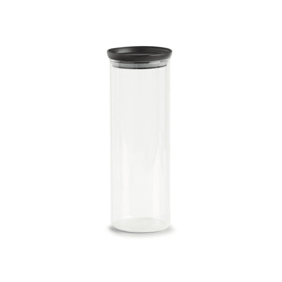 Voorraadpot Glas Met Kunststofdeksel 1650Ml Zwart D10.3X28.1Cm