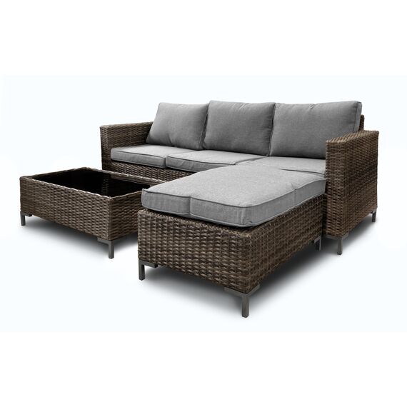 Malaga Loungeset Steel-Wicker Dark Grey 194x149x71Cm