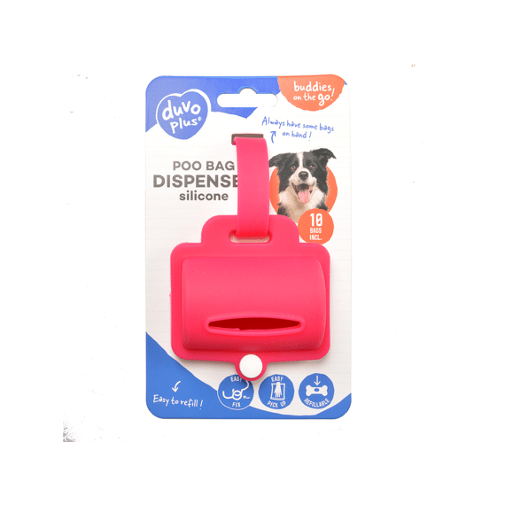 Poepzakjes Dispenser Silicone 2X20St Rood