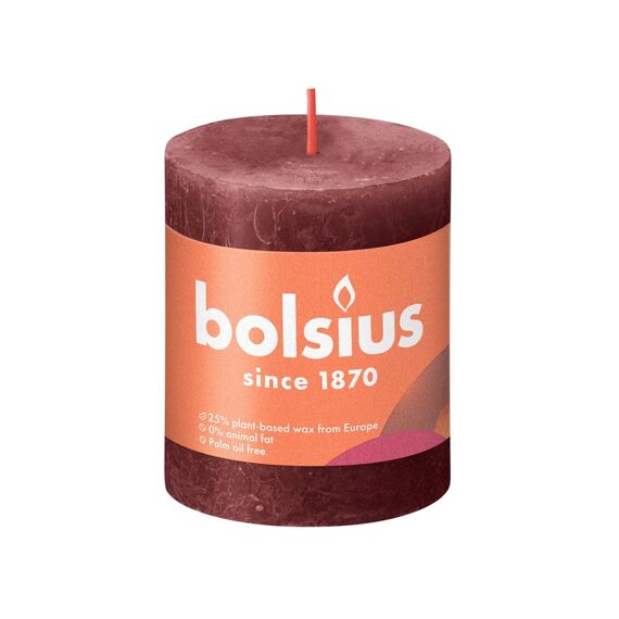 Rustiek Stompkaars 80/68 Velvet Red