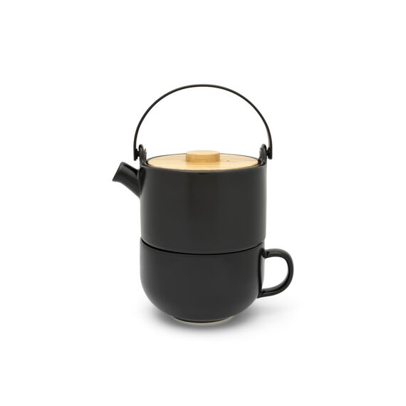 Tea For One Umea Zwart Met Bamboedeks