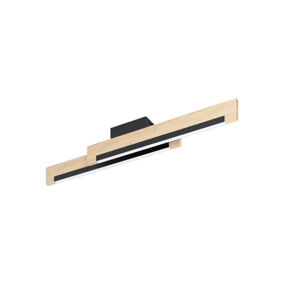 Led Plafondverlichting Camacho L940 Zwart/Hout