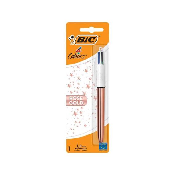 Bic 4 Kleuren Balpen Rose Gold 1 Stuk