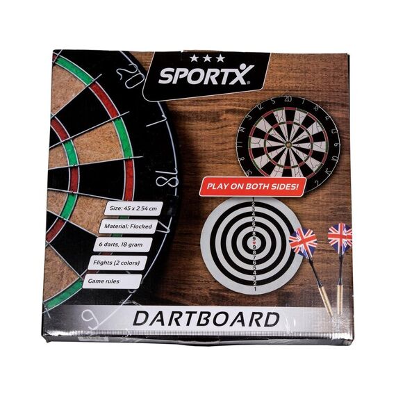 Sportx Dartbord Flocked Met 6 Darts