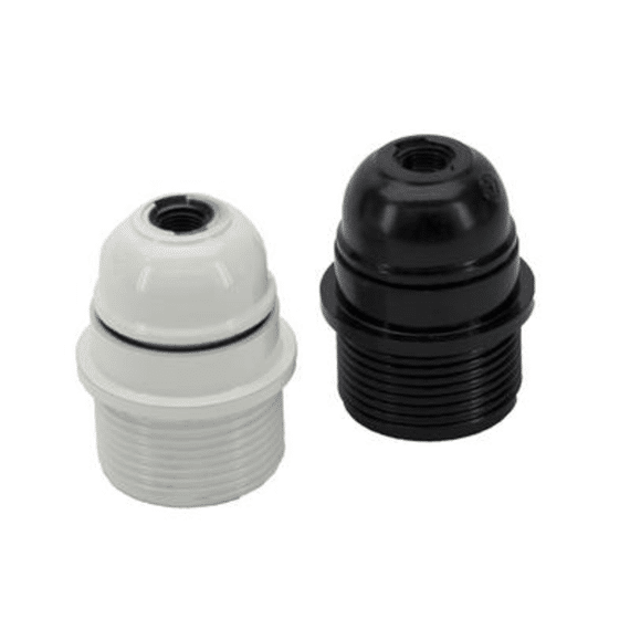 E27 Halve Schroefdop Fitting Zwart+Ring