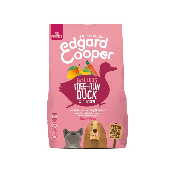 Edgard & Cooper Puppy Fresh Free-Run Duck & Chicken With Plantain, Mango And Carrot Peas 700Gr