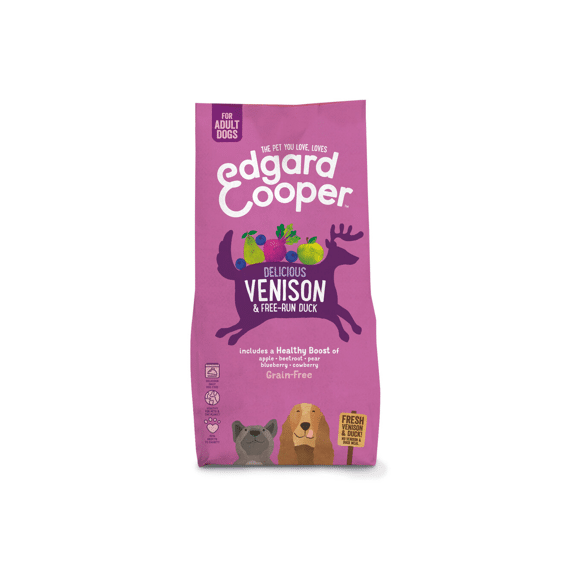 Edgard & Cooper Adult Dog Fresh Venison & Free-Run Duck With Apple, Beetroot, Pear And Blueberry 12Kg
