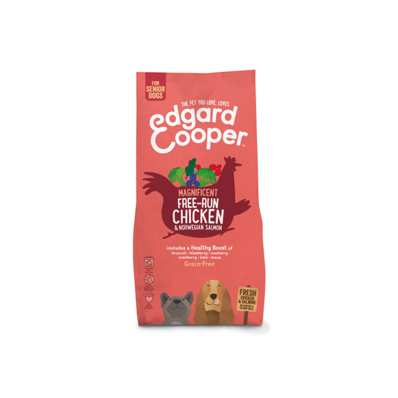 Edgard & Cooper Senior Dog Fresh Free-Run Chicken & Norwegian Salmon With Broccoli, Blueberry, Cranberry And Cowberry 7Kg