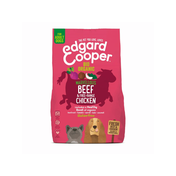 Edgard & Cooper Adult Dog Fresh Organic Beef Free-Range Chicken With Organic Beetroot, Coconut And Kale 2.5Kg