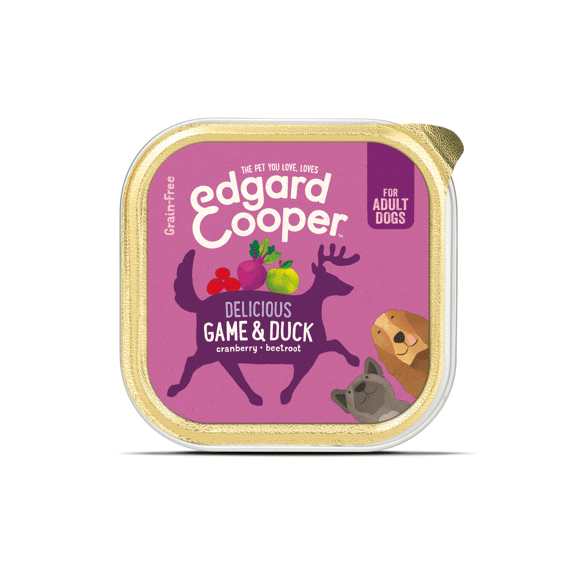 Edgard & Cooper Adult Dog Game & Duck With Cranberry, Beetroot And Sweet Potato Cup Paté 150Gr