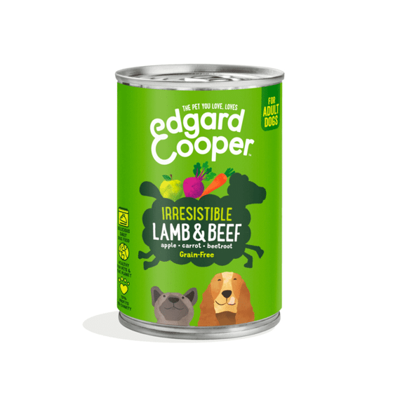 Edgard & Cooper Adult Dog Lamb & Beef With Apple, Carrot And Beetroot Tin Paté 400Gr