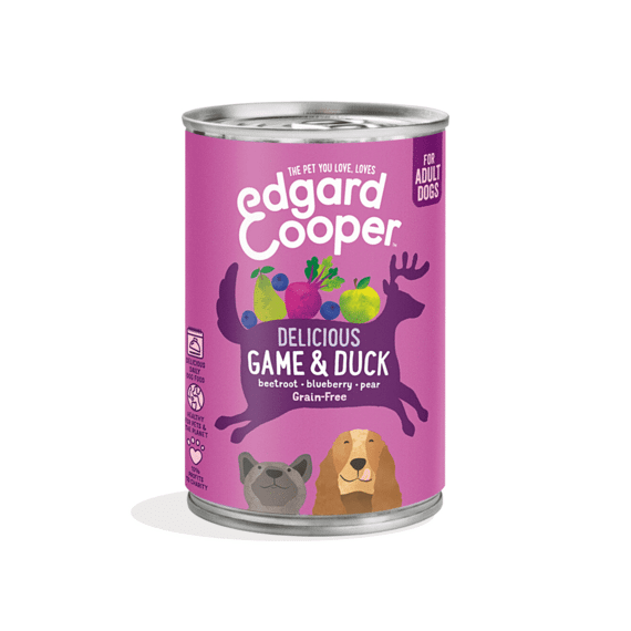 Edgard & Cooper Adult Dog Game & Duck With Beetroot, Cranberry And Pear Tin Paté 400Gr