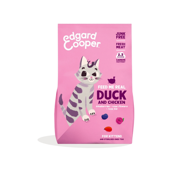 Edgard & Cooper Kitten Fresh Free-run Chicken & Duck With Blueberry, Rose Hip And Rose Flower 325Gr