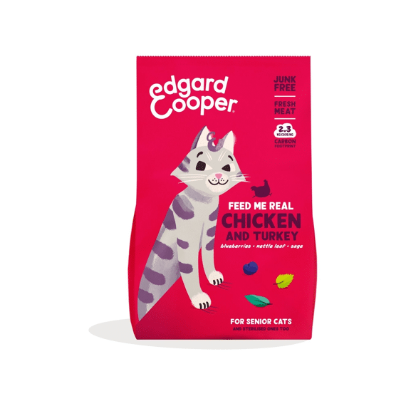 Edgard & Cooper Cat Senior Fresh Free-Run Turkey & Chicken With Blueberry, Nettle Leaf And Sage 2Kg