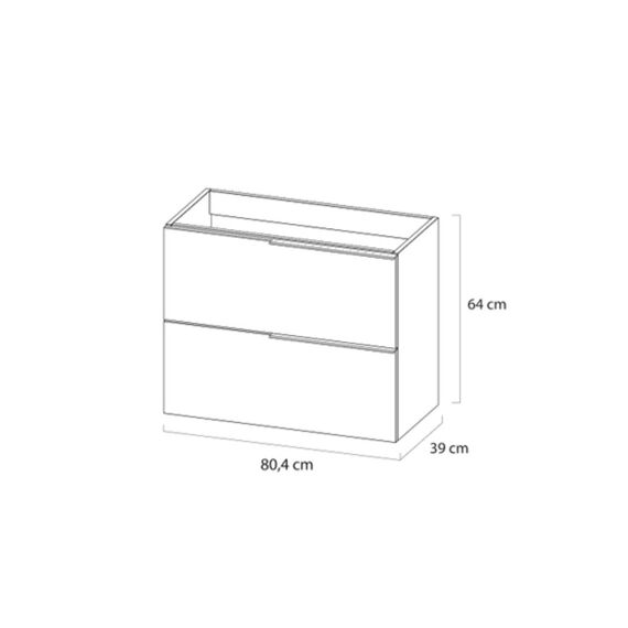 Tiger Pocket Wastafelonderkast 80 Hg.Wit