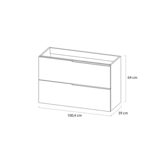 Tiger Pocket Wastafelonderkast 100 Hg.Wit