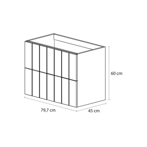 Tiger Maryport Wastafelonderkast 80Cm Mat Wit