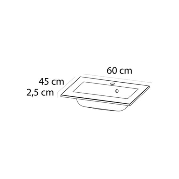 Tiger S-Line Quadro Wastafel Enkel 60Cm Polybeton Mat Zwart