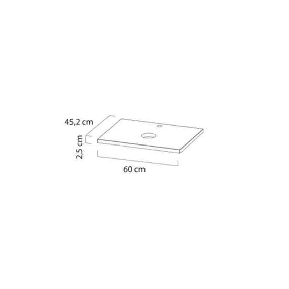 Tiger S-Line Wasblad Met 1 Uitsparing 60Cm Hout Licht Eik